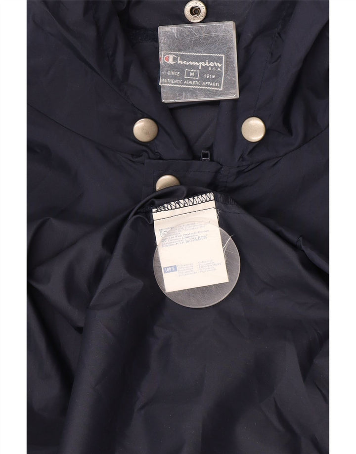 Champion Herren-Regenjacke mit grafischer Kapuze, UK 38, Mittel, Marineblau, Polyamid