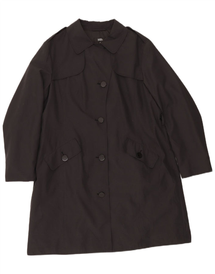 Marks & Spencer Damen Trenchcoat UK 20 2XL Schwarz Polyester
