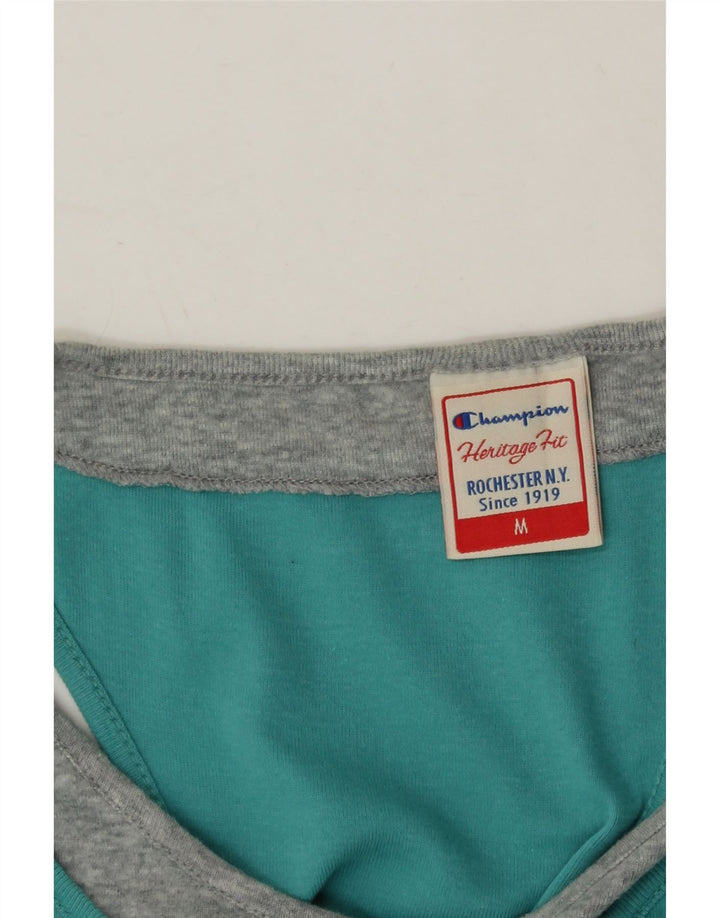 CHAMPION Womens Heritage Fit Vest Top UK 12 Medium Blue Vintage Champion and Second-Hand Champion from Messina Hembry 