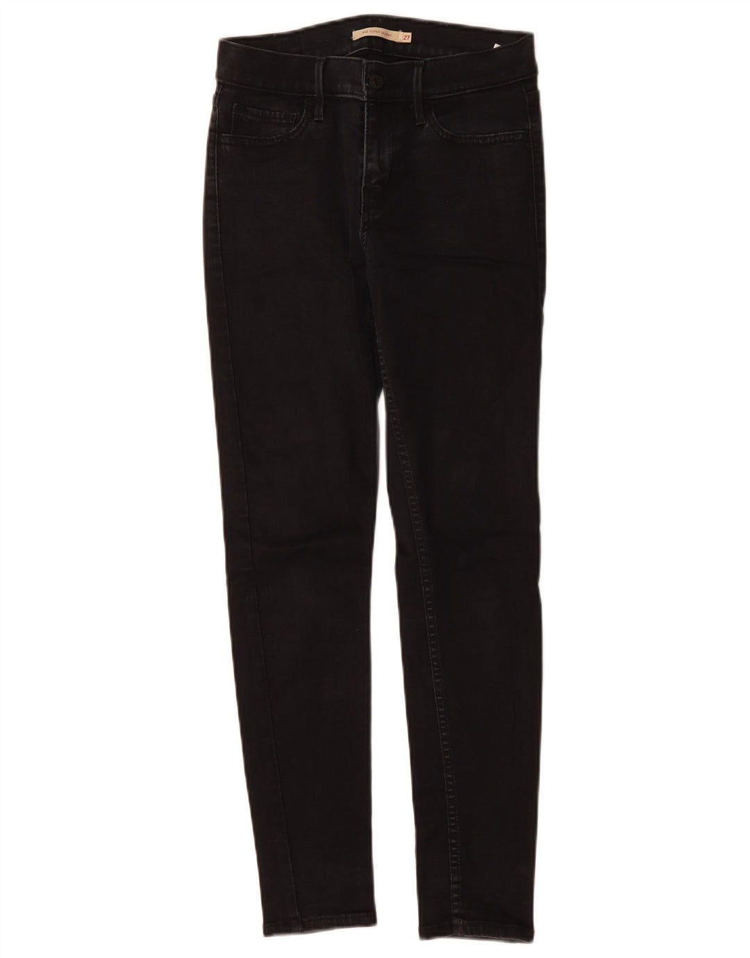 LEVI'S Damen 710 Super Skinny Jeans W27 L28 Schwarze Baumwolle