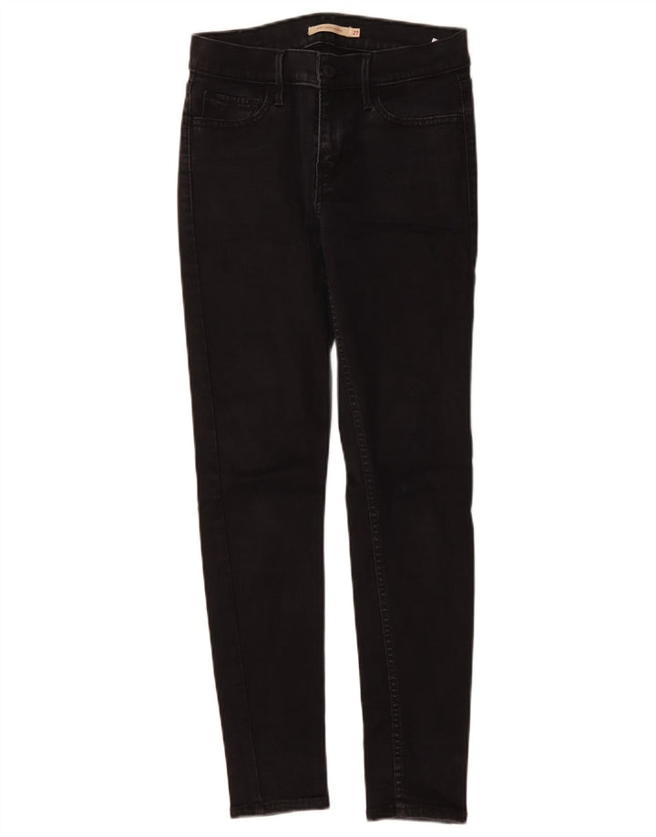LEVI'S Damen 710 Super Skinny Jeans W27 L28 Schwarze Baumwolle
