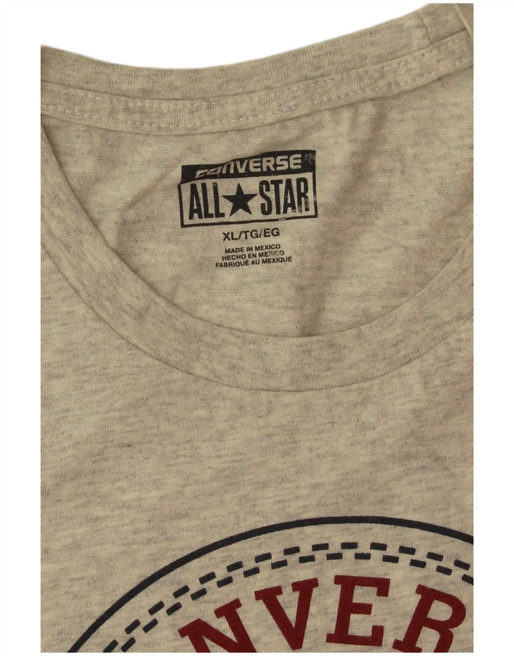 Converse Herren Grafik-T-Shirt-Oberteil XL Grau meliert