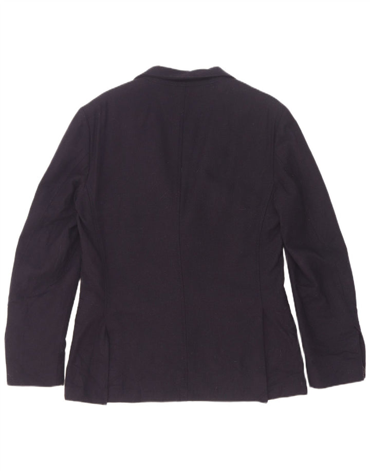 Massimo Dutti Herren-Blazer mit 2 Knöpfen, EU 48, mittelmarineblaue Wolle