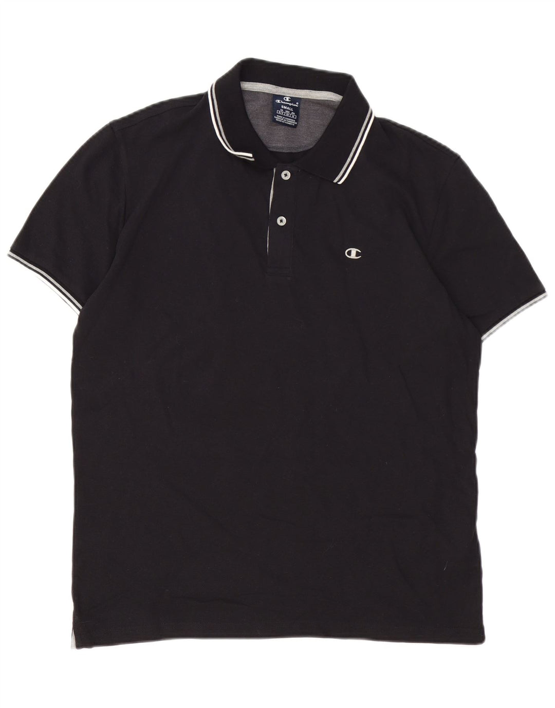 CHAMPION Herren-Poloshirt, Größe S, schwarze Baumwolle