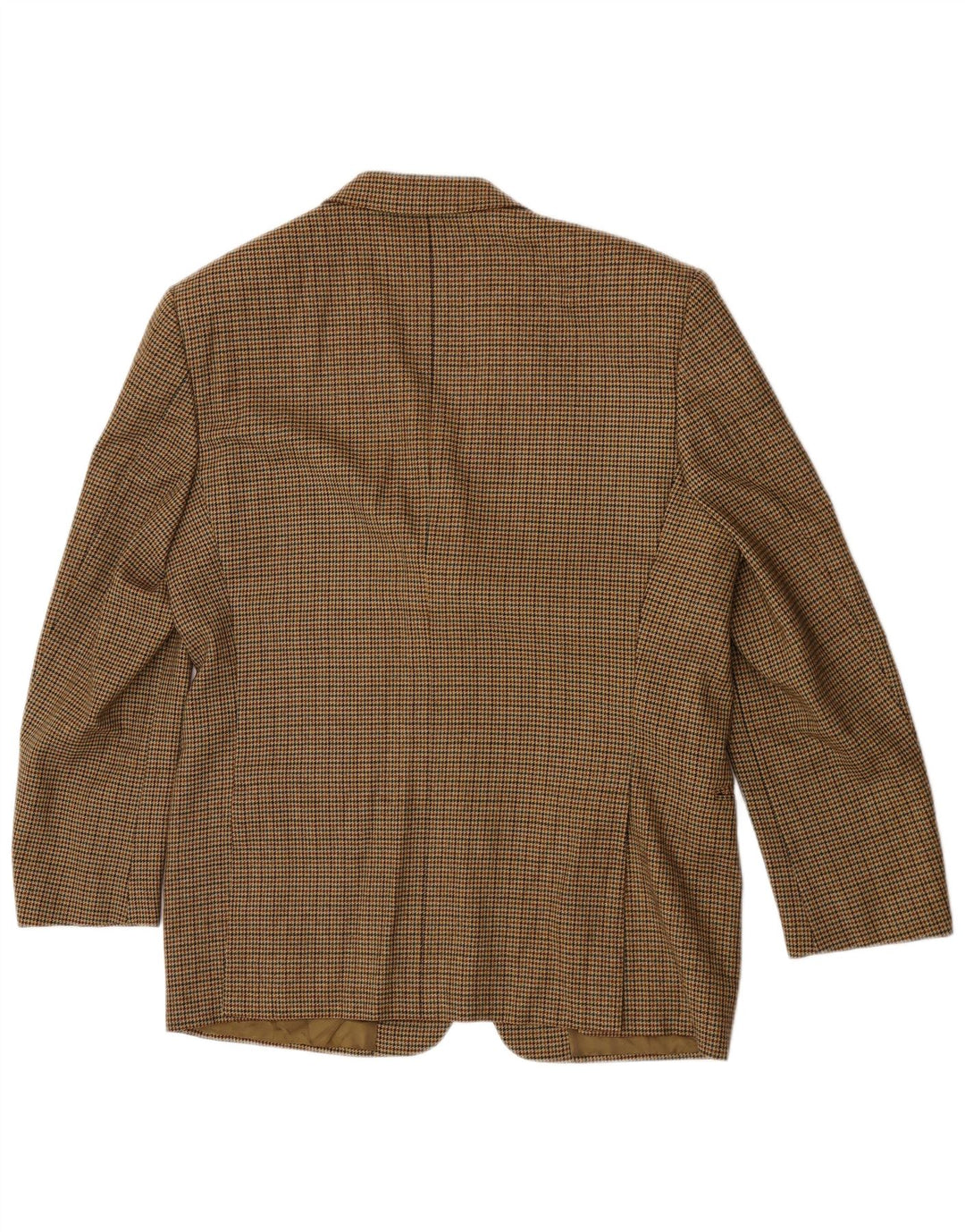 Emanuel Ungaro Herren-Blazer mit 3 Knöpfen, UK 38, Mittelbraun mit Hahnentrittmuster