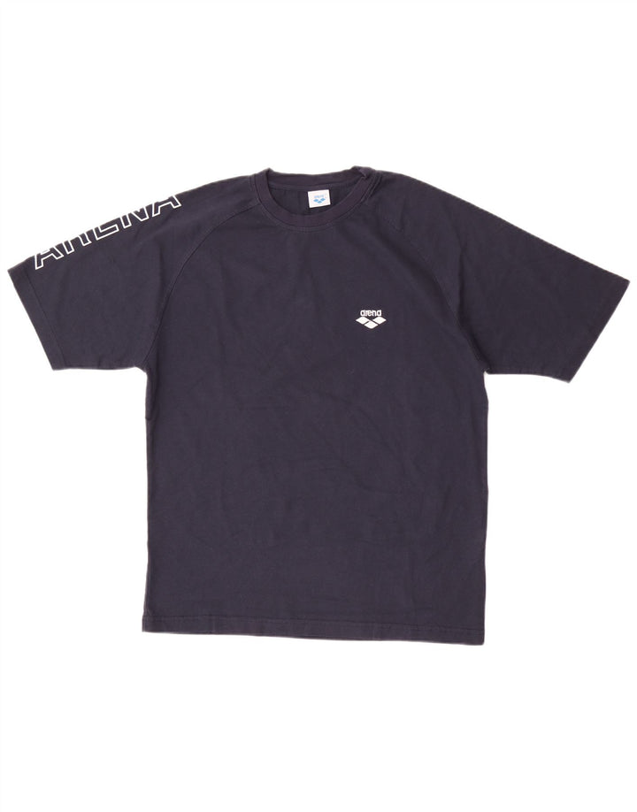 Arena Herren-T-Shirt mit Grafik, mittelgroß, marineblau, Baumwolle