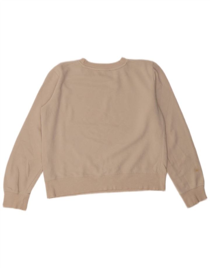 Zara Damen Crop Oversized Sweatshirt Pullover UK 10 Small Weiß