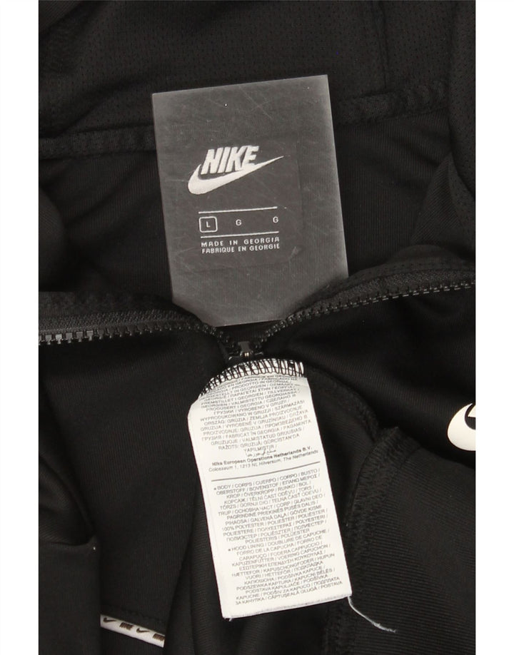 Nike Herren-Kapuzenpullover mit Reißverschluss, groß, aus schwarzem Polyester