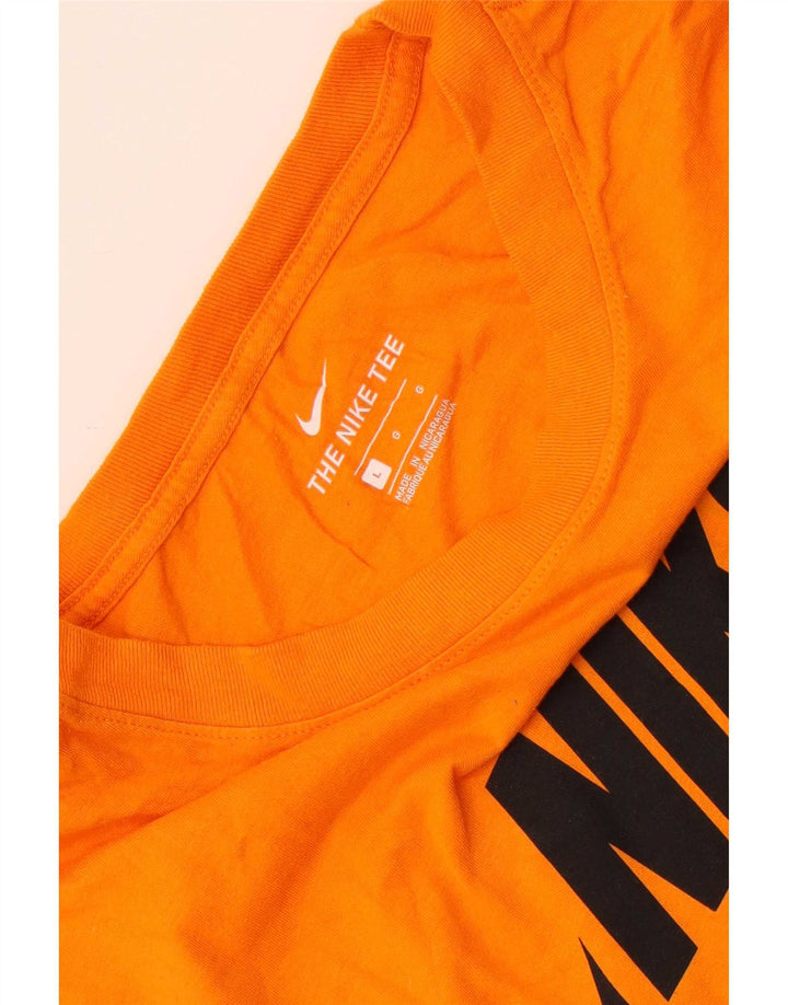 Nike Herren-T-Shirt mit Grafik, Größe L, Orange