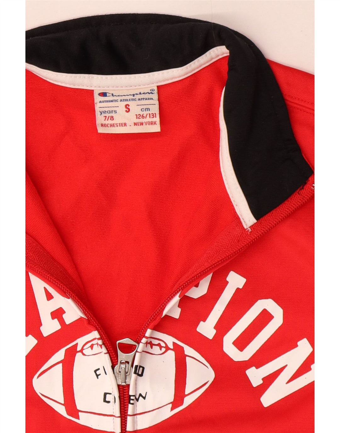 Champion Jungen-Trainingsanzugoberteil mit Grafik, 7–8 Jahre, Größe S, Rot, Polyester