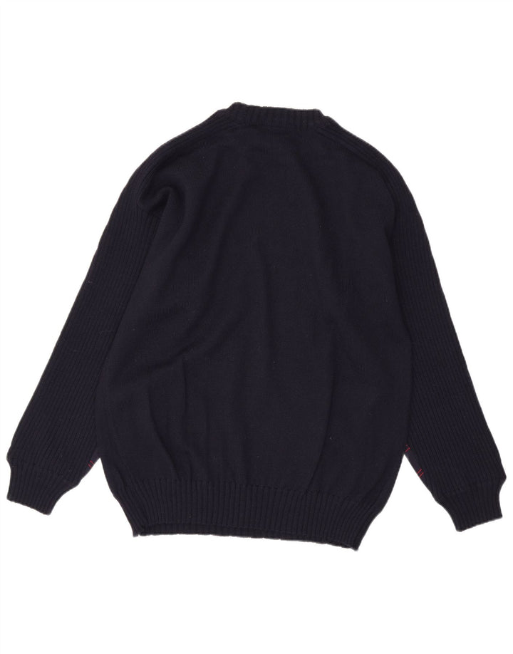Vintage Herren-Pullover mit Rundhalsausschnitt, mittelgroß, marineblau gestreift