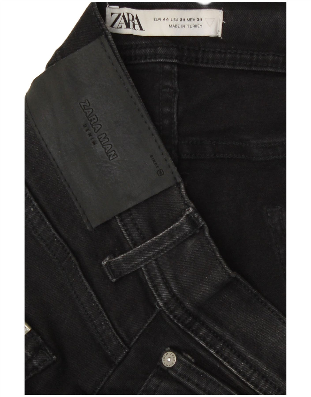 Zara Herren Skinny Jeans EU 44 Large W34 L30 Schwarze Baumwolle