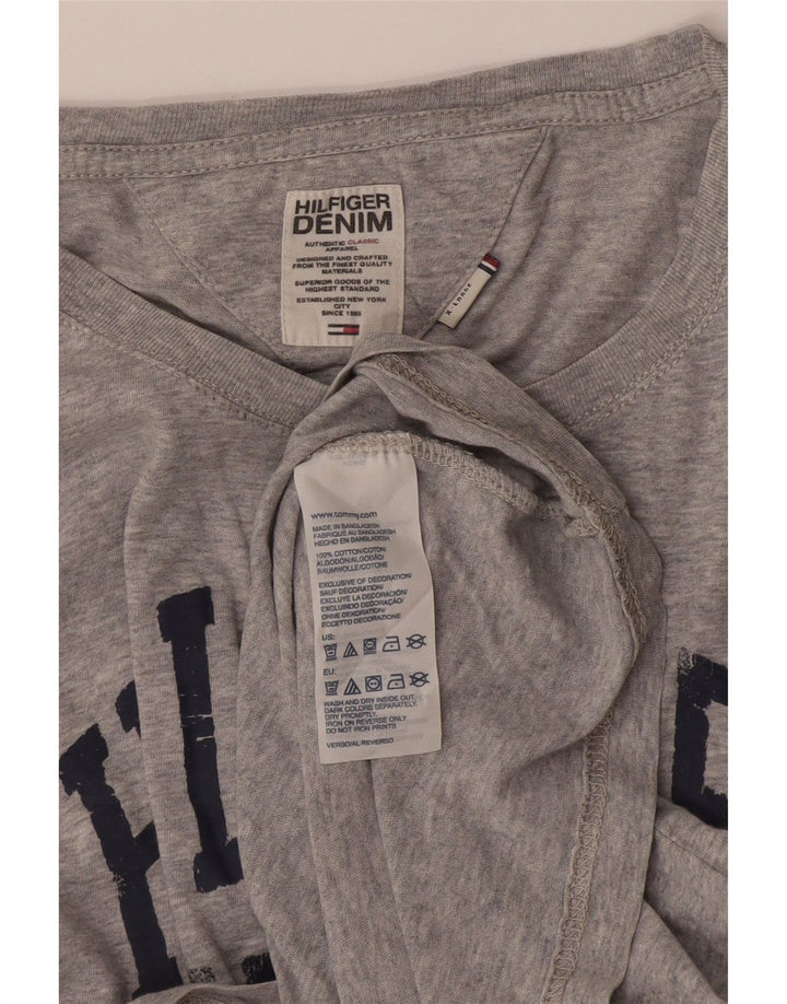 Tommy Hilfiger Herren Graphic Top Langarm XL Grau Baumwolle
