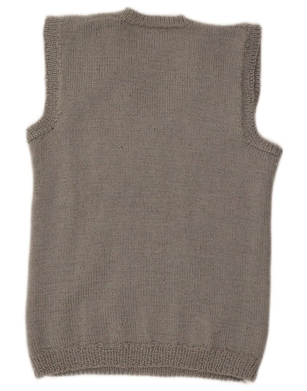 Vintage Damen Weste Tank Top UK 14 Mittelgrau
