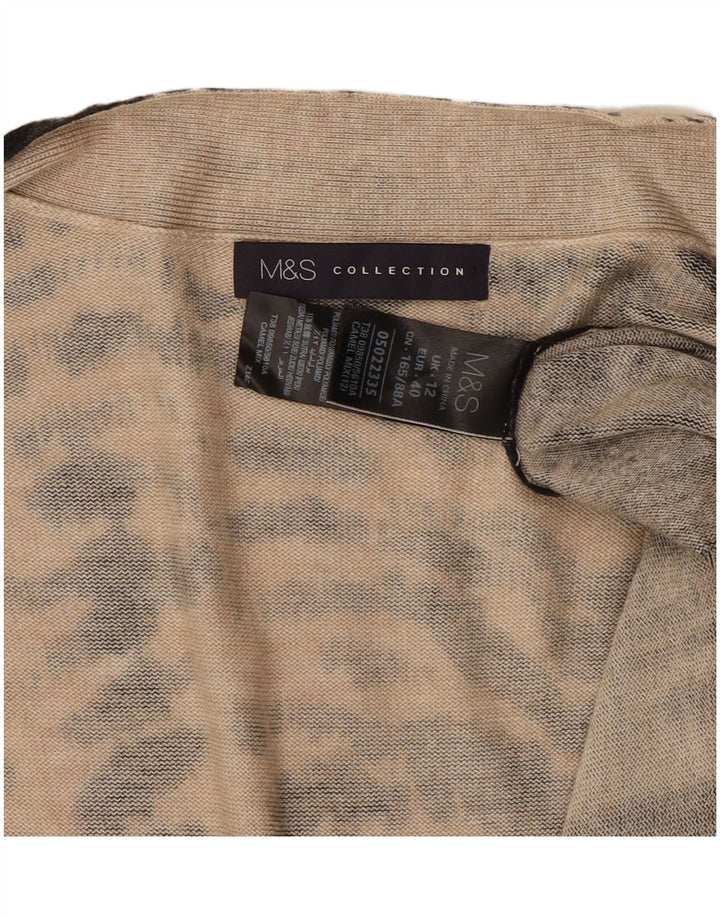 MARKS & SPENCER Damen Longline-Cardigan-Pullover UK 12 Mittelbeige