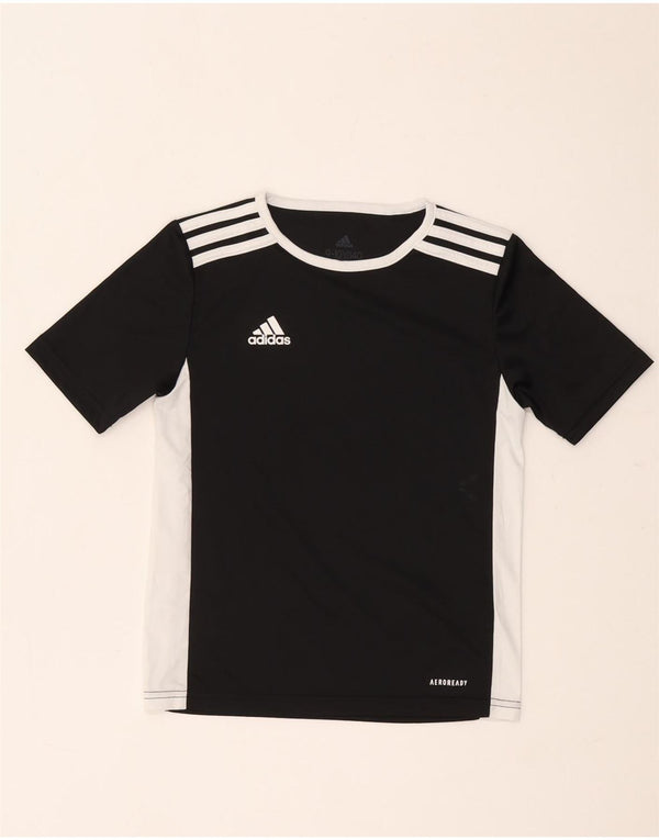 Adidas Aeroready T-Shirt für Jungen, 9–10 Jahre, schwarzes Colourblock-Polyester