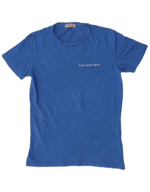 Calvin Klein Jeans Herren T-Shirt Top Small Blau Baumwolle