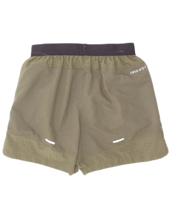 Nike Dri Fit Sportshorts für Jungen, 8–9 Jahre, Größe S, Khaki, Farbblock-Polyester