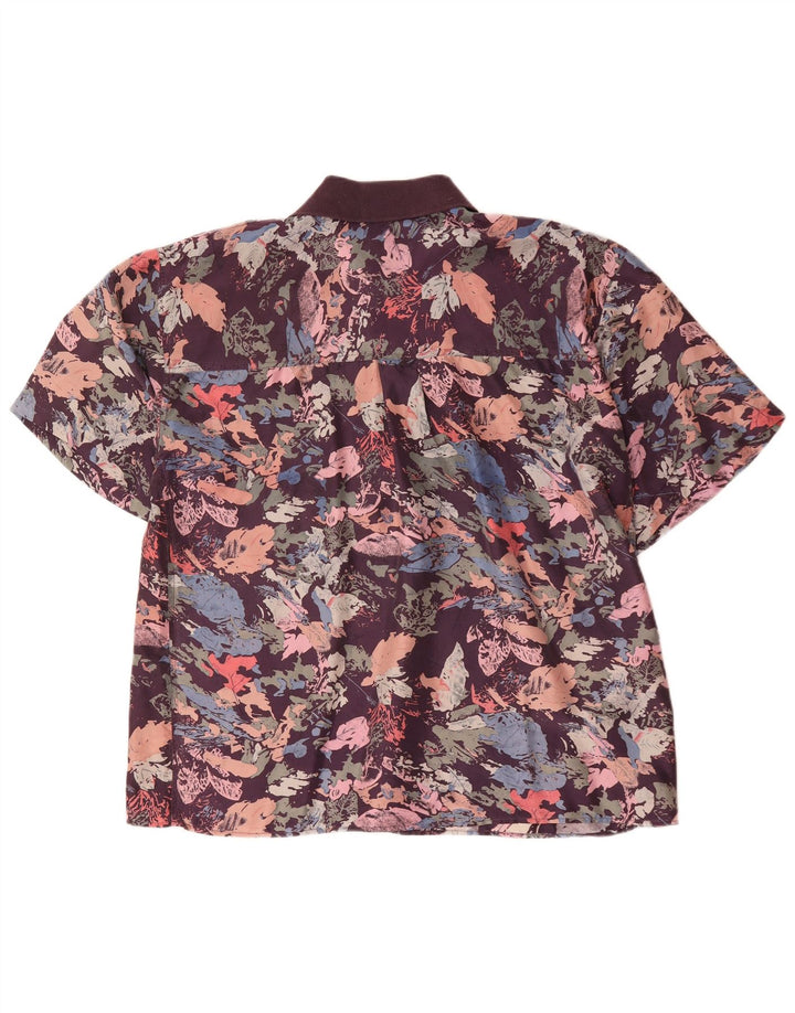 Vintage Herren Pullover Shirt IT 52 Große mehrfarbige Blumenseide