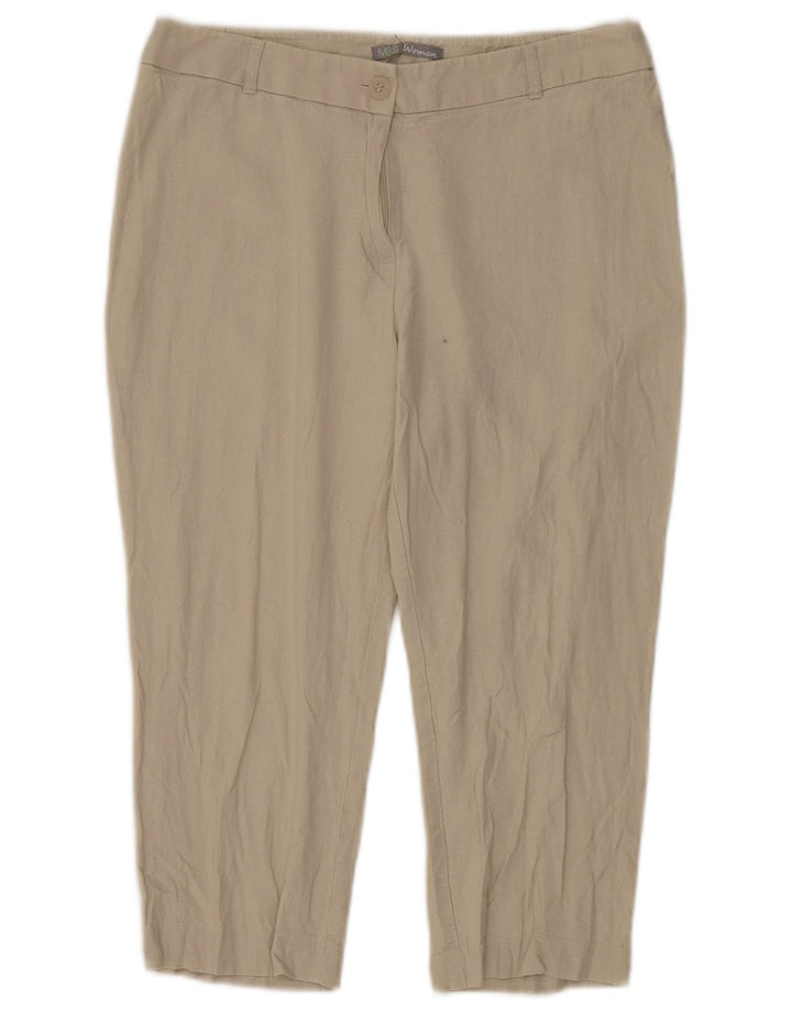 Gerade Capri-Hose für Damen von Marks & Spencer UK 12 Medium W30 L20 Beige