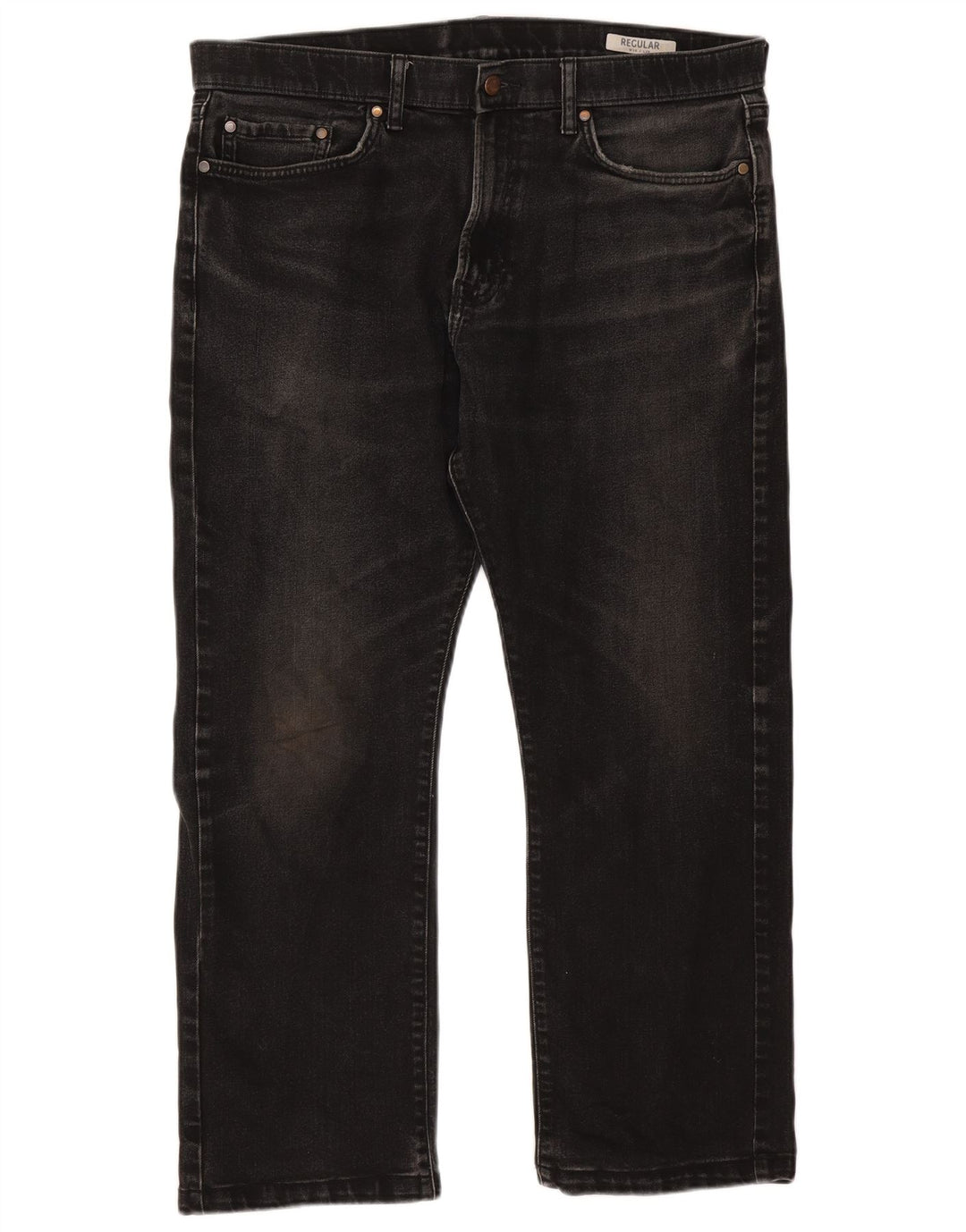 Marks & Spencer Herren Straight Jeans W36 L27 Schwarze Baumwolle