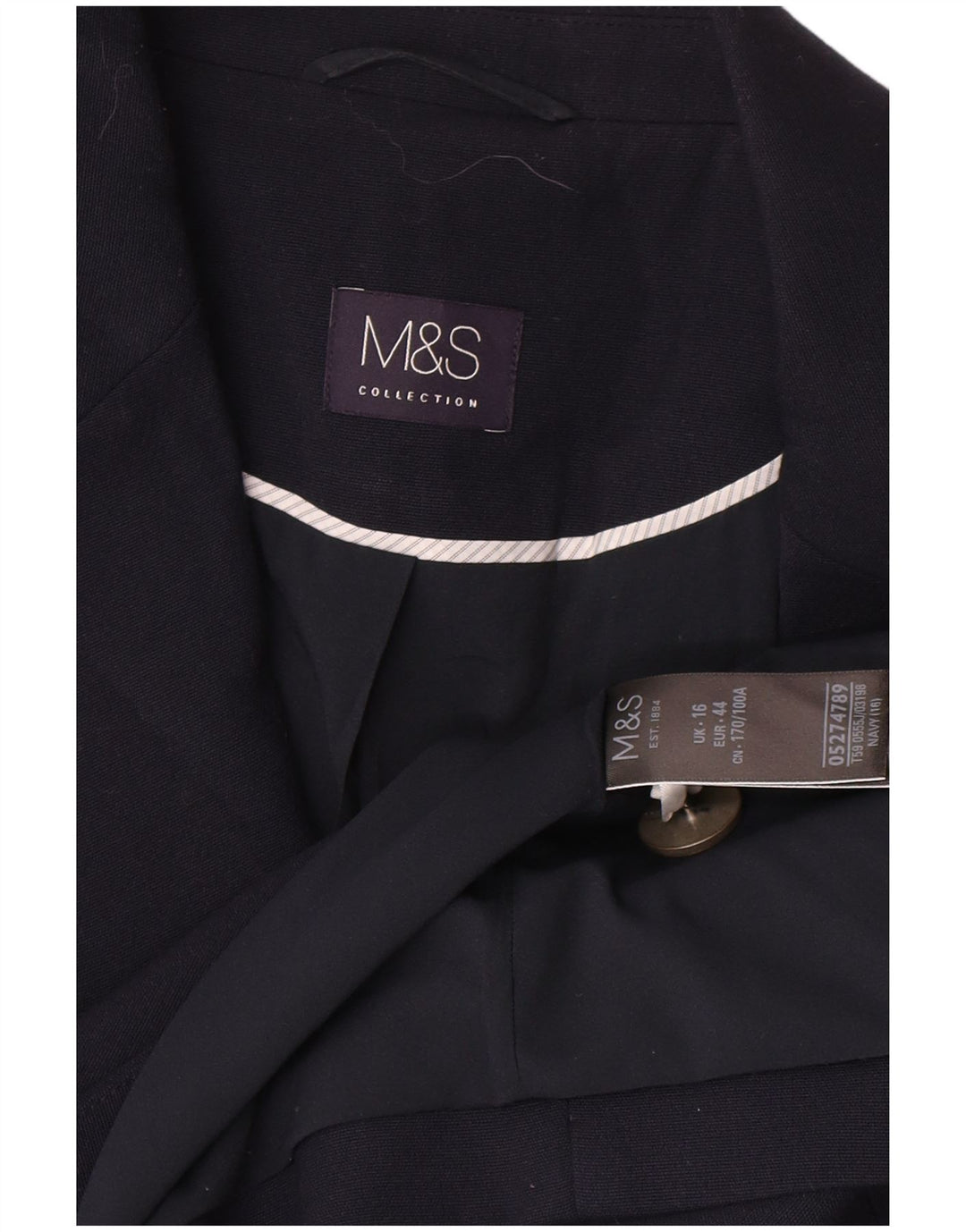 Marks & Spencer Zweireihiger Blazer für Damen, Gr. 40, Marineblau