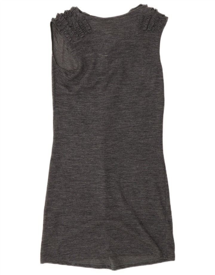 Liu Jo Damen Ärmelloses Basic-Kleid IT 40 Small Graue Wolle