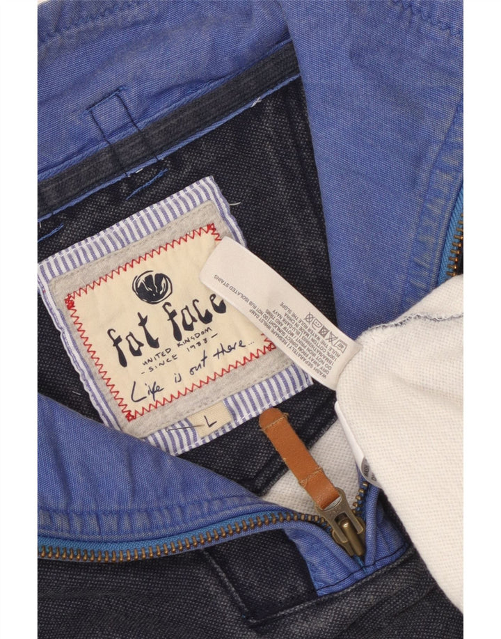Fat Face Herren-Sweatshirt mit Reißverschluss am Hals, groß, marineblau, Baumwolle