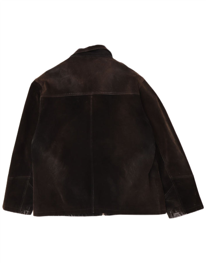 Vintage Herren Wildlederjacke UK 42 XL Braunes Leder
