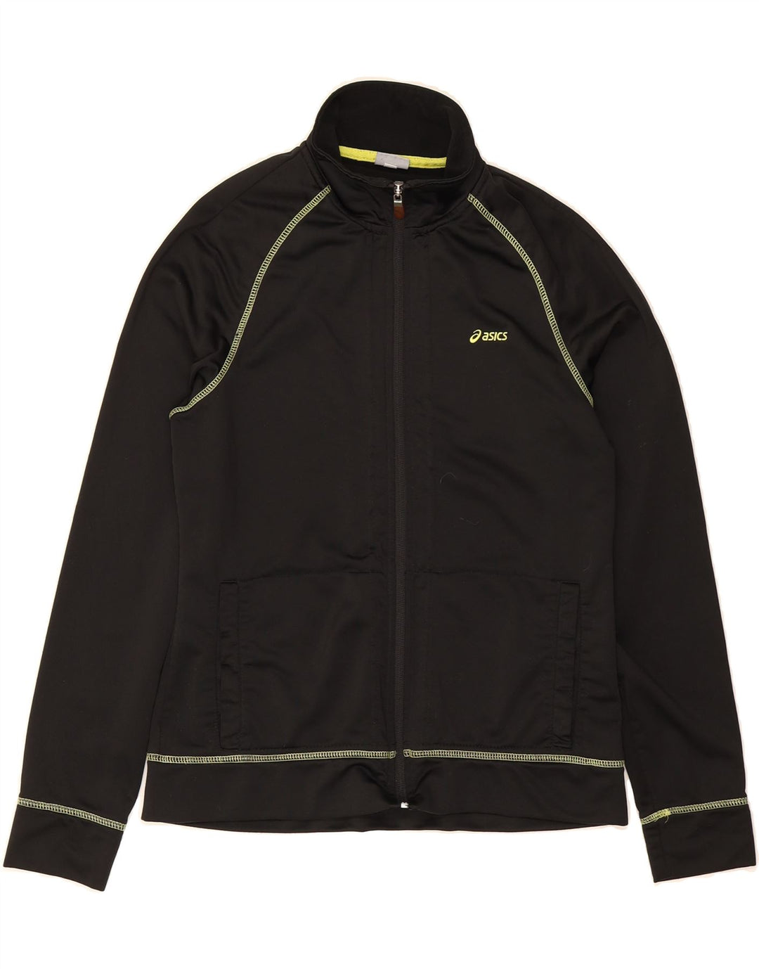 ASICS Womens Tracksuit Top Jacket UK 14 Large Black Vintage Asics and Second-Hand Asics from Messina Hembry 