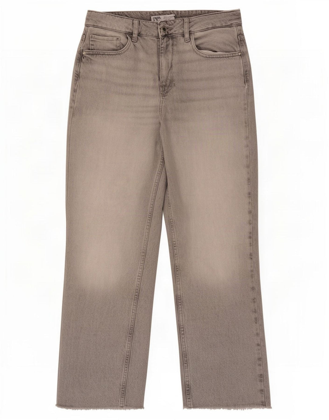 Zara Damen Straight Jeans EU 40 Medium W30 L28 Graue Baumwolle