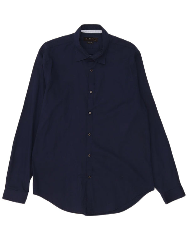 Zara Herren Slim Fit Hemd XL Marineblau