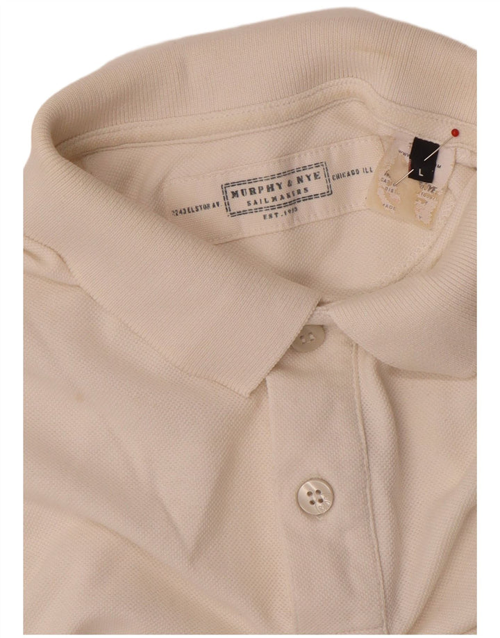 Murphy & Nye Damen Poloshirt UK 16 Large Weiße Baumwolle