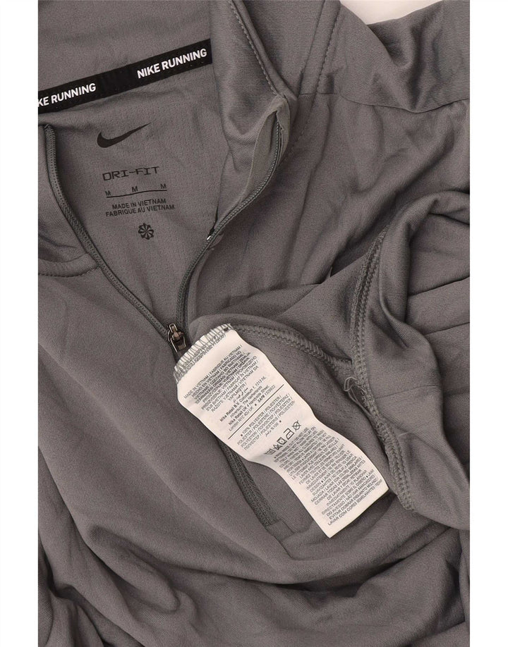 Nike Damen Dri Fit Pullover-Trainingsanzugoberteil mit Reißverschluss, UK 12, Mittelgrau
