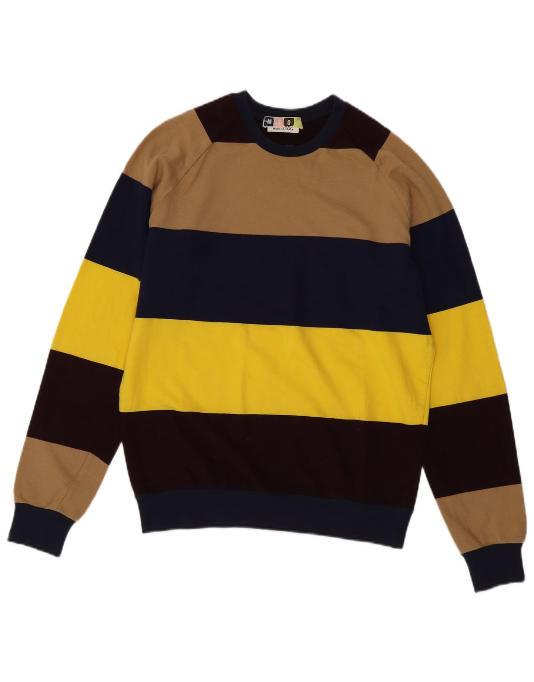 MSGM Herren-Sweatshirt, Pullover, klein, mehrfarbig, gestreift, Baumwolle