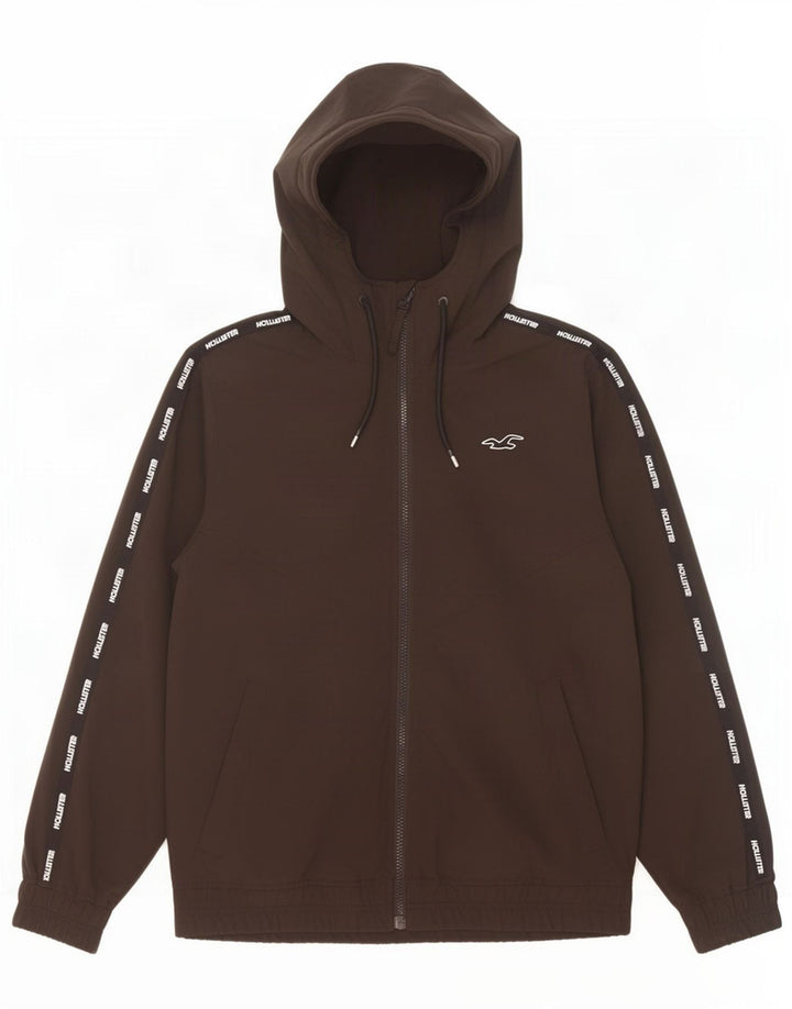 Hollister Herren-Bomberjacke mit grafischer Kapuze, Gr. 36, Größe S, Schwarz, Polyester