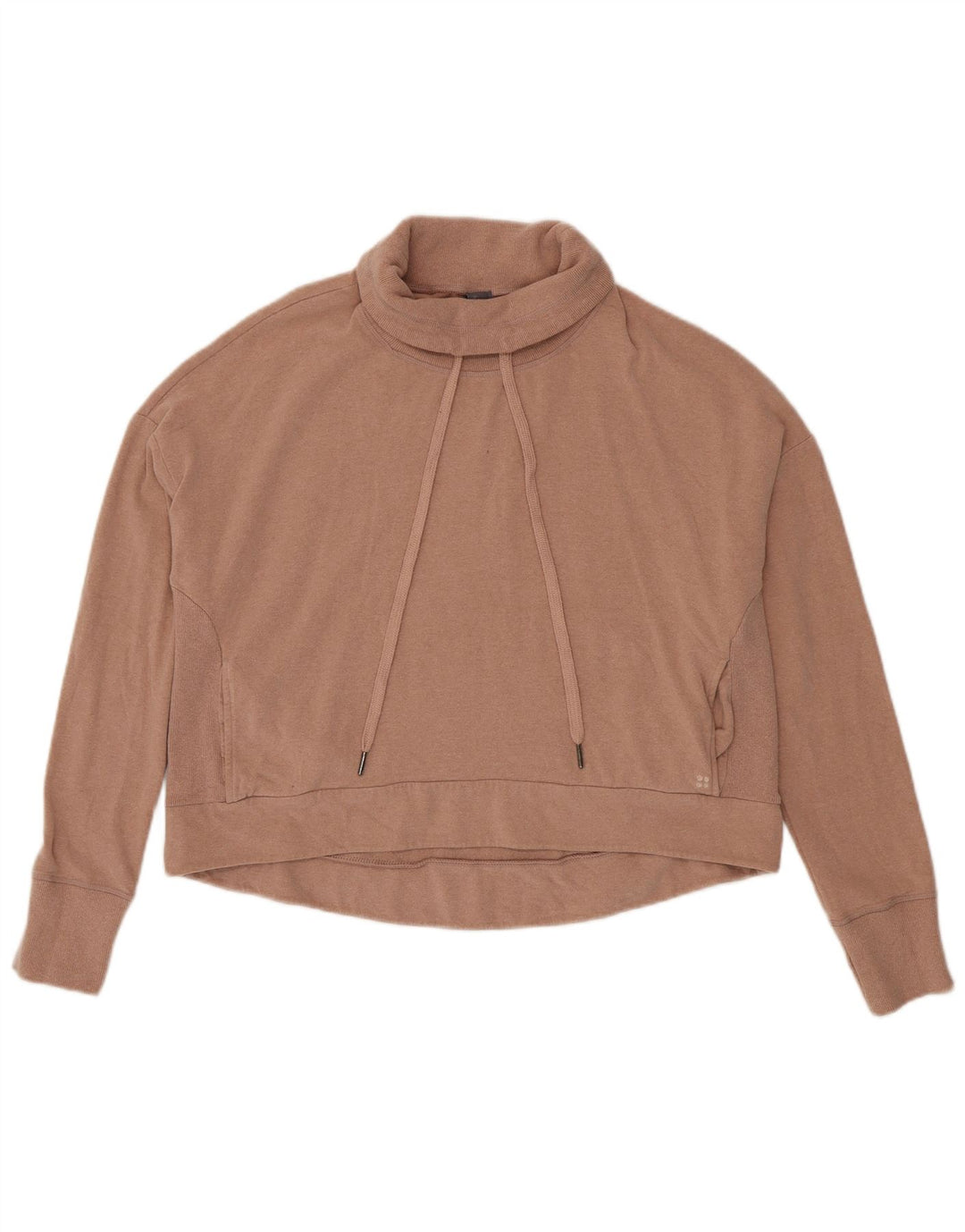 Sweaty Betty Übergroßer Damen-Sweatshirtpullover mit Rollkragen, UK 14, Mittelrosa