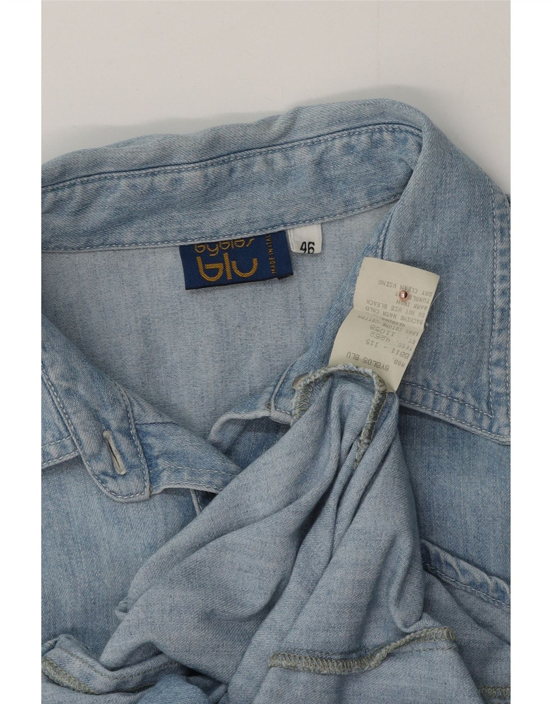 BYBLOS Damen Jeanshemd IT 46 Große blaue Baumwolle