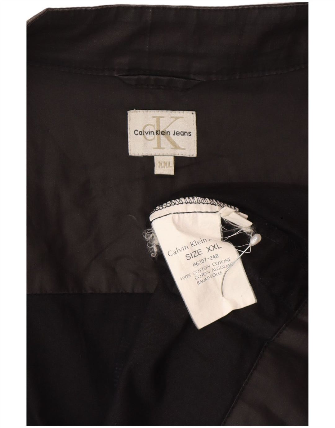 Calvin Klein Jeans Herren Bomberjacke UK 44 2XL Graue Baumwolle