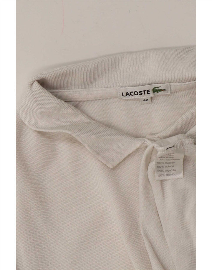 Lacoste Damen-Poloshirt, Größe 42, große weiße Baumwolle