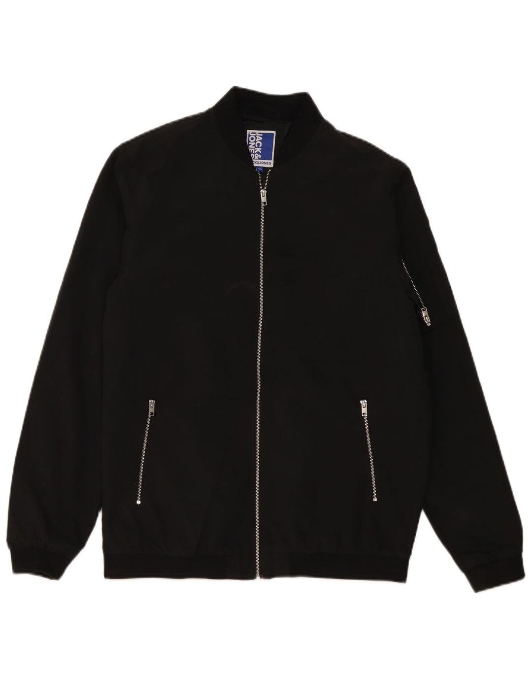 Jack & Jones Bomberjacke für Jungen, 15–16 Jahre, schwarzes Polyester