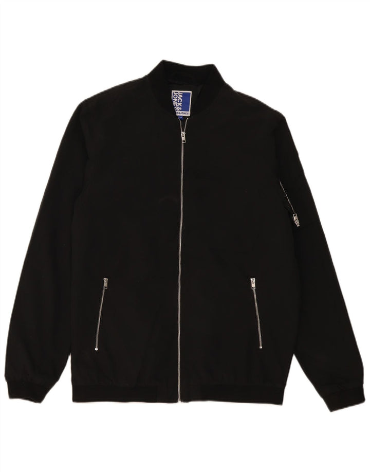 Jack & Jones Bomberjacke für Jungen, 15–16 Jahre, schwarzes Polyester