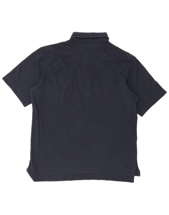 Henry Cottons Herren-Poloshirt aus mittlerer marineblauer Baumwolle