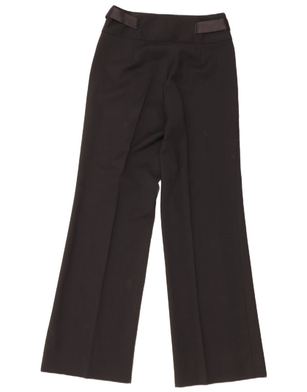 Massimo Dutti Damen-Freizeithose mit weitem Bein, EU 36, XS, B26, L30, schwarze Wolle