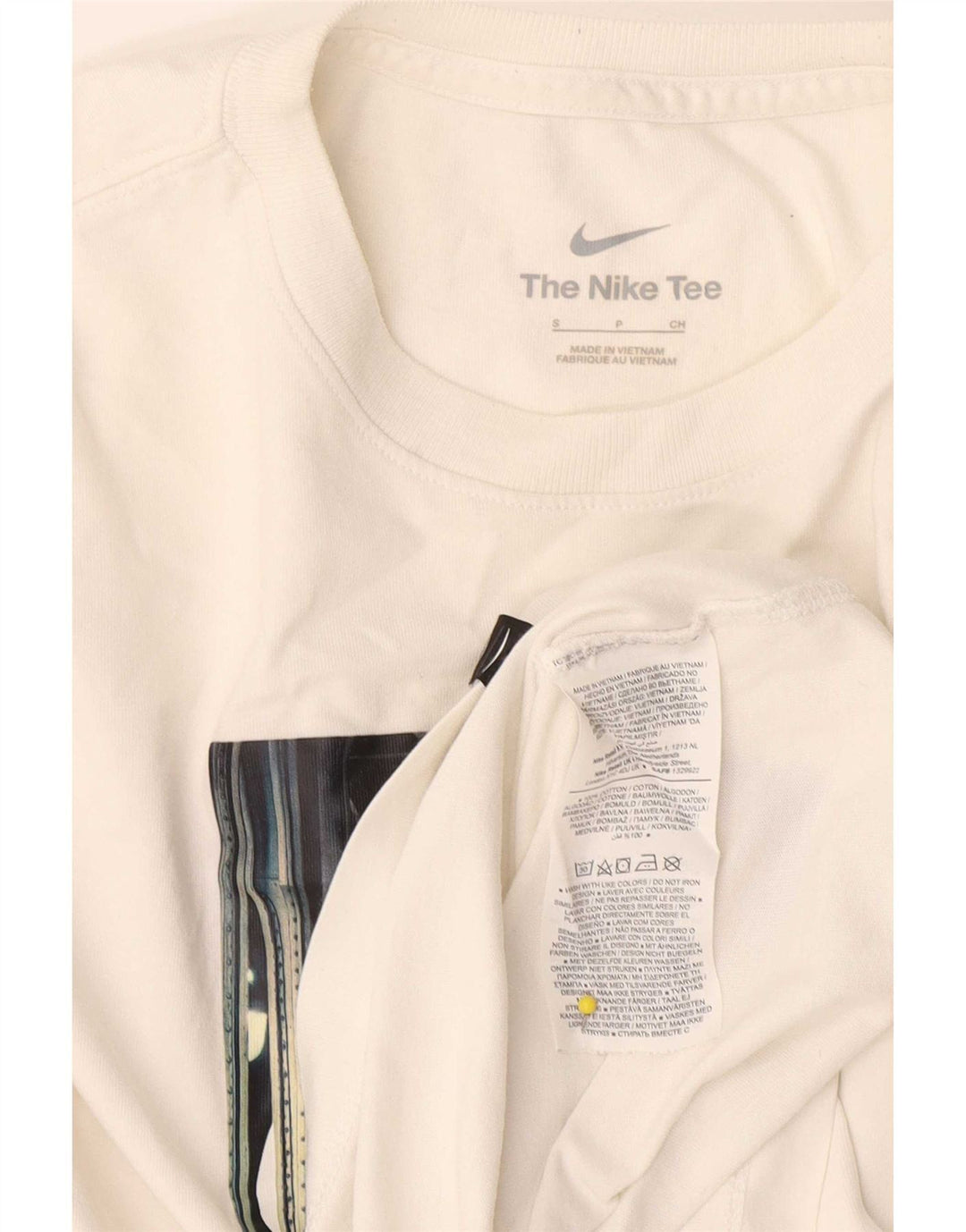 Nike Herren-T-Shirt mit Grafik, Größe S, weiße Baumwolle