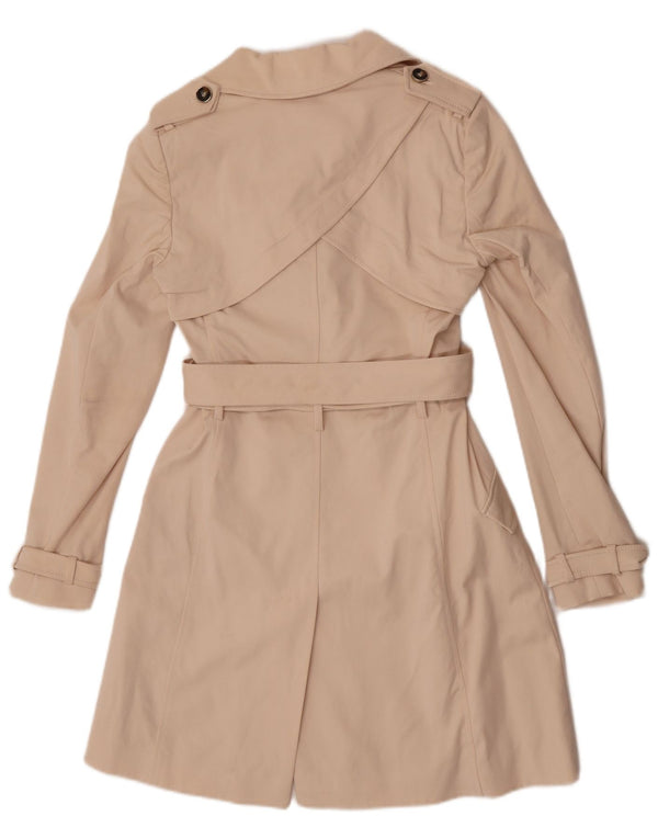 Karen Millen Damen Trenchcoat UK 8 Small Beige Baumwolle