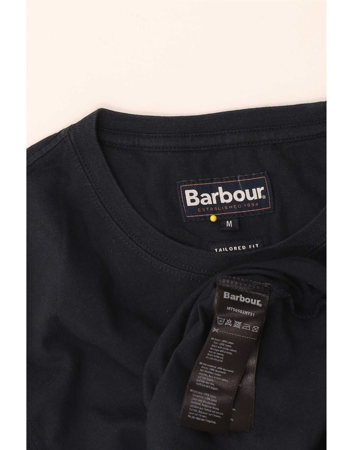 Barbour Tailored Fit Grafik-T-Shirt-Oberteil für Herren aus mittelblauer Baumwolle