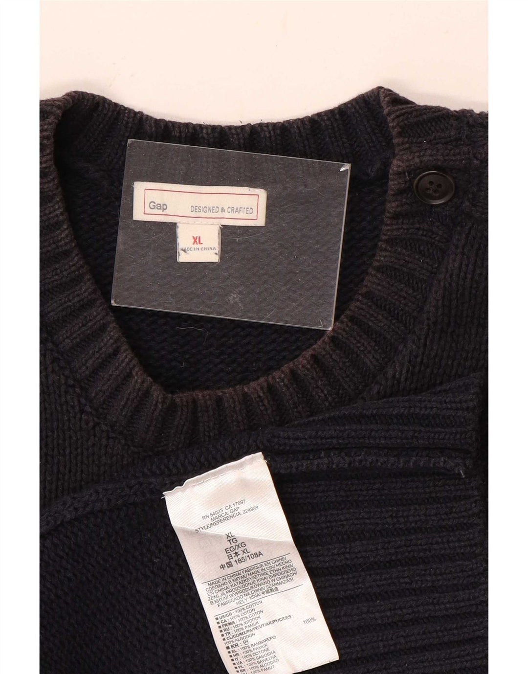Gap Herren-Pullover mit Rundhalsausschnitt, XL, marineblaue Baumwolle