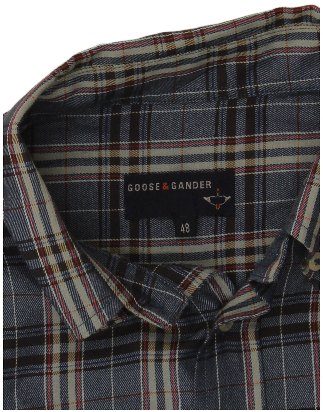 Goose & Gander Herren Flanellhemd IT 48 Medium Navy Blue Check