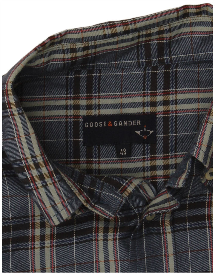 Goose & Gander Herren Flanellhemd IT 48 Medium Navy Blue Check